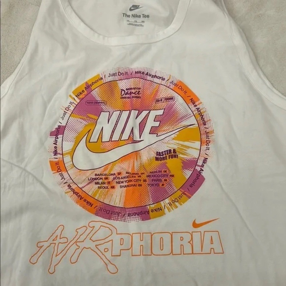 Nike Airphoria Just Do It White Graphic Tank Top Mens XXL FD1285-100 New